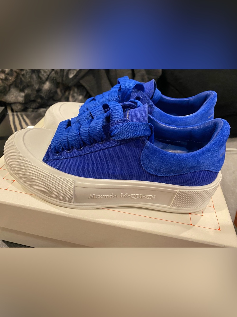 Alexander McQueen canvas Sneakers Blue & White size 38